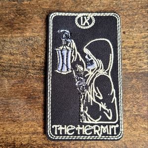 The Hermit Tarot Card Gothic Skull Occult Embroidered Iron on Patch